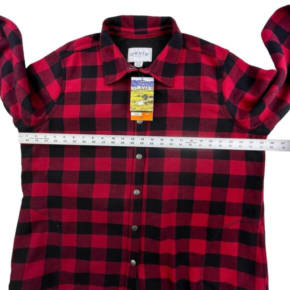 Orvis Pinnacle Shirt Jacket Women XXL Fleece Lined Flannel Shacket Buffalo Plaid - Picture 15 of 16